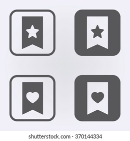 Bookmark icon with star symbol . Vector illustration