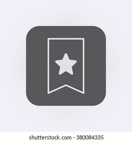 Bookmark icon with star symbol . Vector illustration