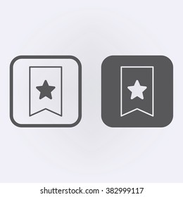 Bookmark icon with star symbol . Vector illustration