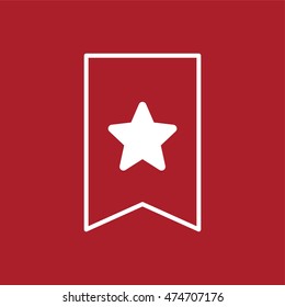 Bookmark icon with star symbol . Vector illustration