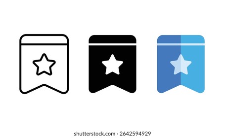 Bookmark icon and symbol design on a white background