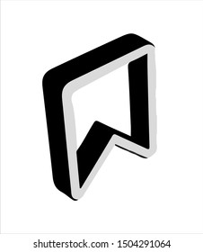 bookmark icon symbol isometric - Vector