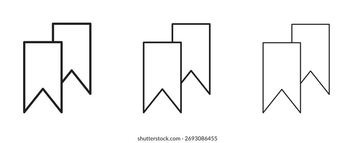 Symbol für Lesezeichen. Lineares Stilzeichen für mobiles Konzept