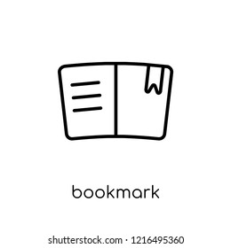 bookmark icon. Trendy modern flat linear vector bookmark icon on white background from thin line collection, outline vector illustration