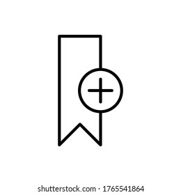 Marcador vectorial de icono, añadir símbolo de marcador icono diseño plano