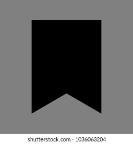 Bookmark icon. Vector. Black icon on medium gray background. Isolated.