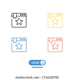 Icono de marcador vectorial de cuatro colores aislados en fondo blanco.