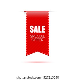 Bookmark icon vector illustration. Discount price tags. Vector ribbon stickers.