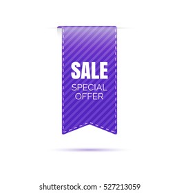 Bookmark icon vector illustration. Discount price tags. Vector ribbon stickers.