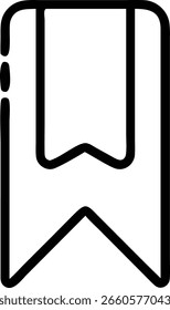 Bookmark icon vector illustration for web design and mobile app in outline style for saving pages online.