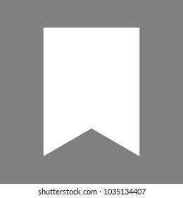 Bookmark icon. Vector. White icon on medium gray background. Isolated.
