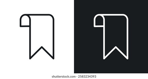 Bookmark icons in black and white liner strokes for web design.