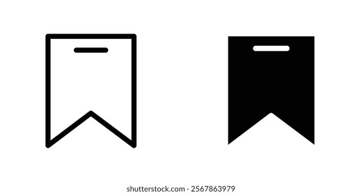 Bookmark icons collection in Filled flat and thin line style.