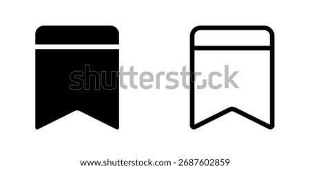 Bookmark Icons. Filled and Outline Save Symbol