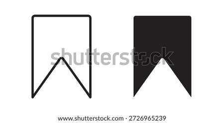 Bookmark icons in filled, thin line, outline and strokes