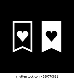 Bookmark icons with heart