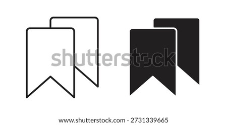 Bookmark icons. Outline icons vector collection. flat illustrations
