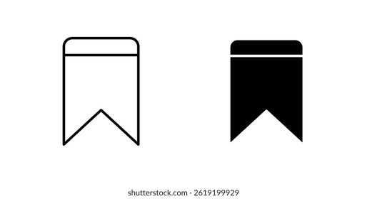 Bookmark icons set in black colors on white background