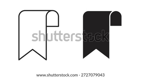 Bookmark icons set. Simple line vector illustration