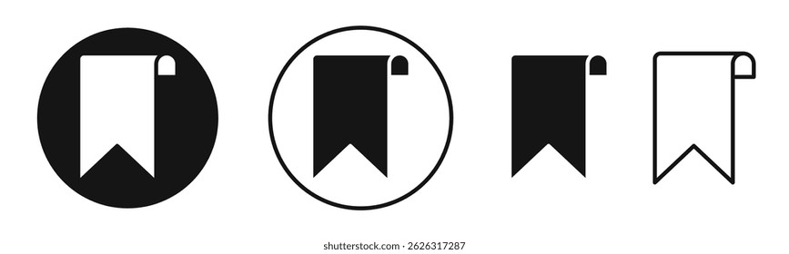 Bookmark icons in solid black and outlined style