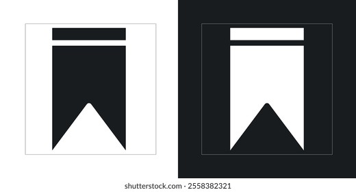 Bookmark icons in solid black and white colors