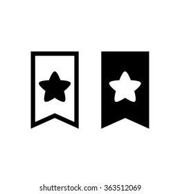 Bookmark icons with star symbol . Vector illustration