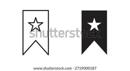 Bookmark icons, vector symbols. filled flat sign