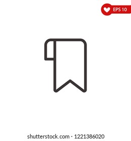 Bookmark icon-simple linear pictogram, vector line icon
