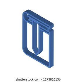 Bookmark isometric left top view 3D icon