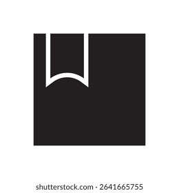  bookmark label icon silhouette. Simple black bookmark or flag icon for documents or apps.