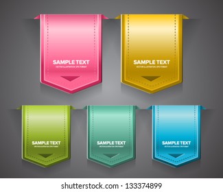 Bookmark labels, stickers or indications.