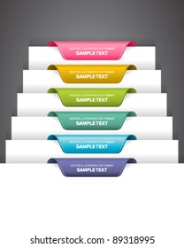 Bookmark labels, stickers or indications on the edge of a page.