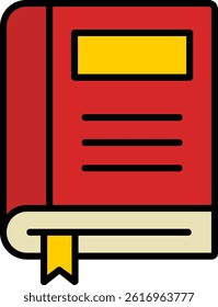 Bookmark Line Filled Vector Icon Design