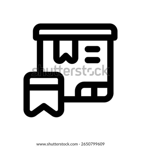 bookmark line icon. Clean and minimalist vector icon for websites, mobile apps, presentations, and logos. Fully scalable and customizable for any project.