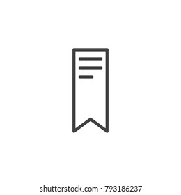 Bookmark line icon, outline vector sign, linear style pictogram isolated on white. Symbol, logo illustration. Editable stroke