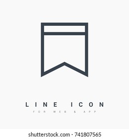 bookmark line vector icon