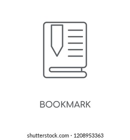 Bookmark linear icon. Bookmark concept stroke symbol design. Thin graphic elements vector illustration, outline pattern on a white background, eps 10.