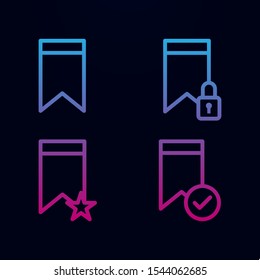 Bookmark, lock, star, check sign nolan icon. Simple thin line, outline vector of web icons for ui and ux, website or mobile application