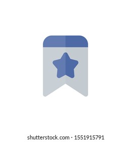 Bookmark Logo, Flat Style Icon, Vector Illustration.