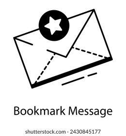 Bookmark message line icon is ready for premium use