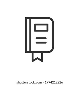 Bookmark minimal line icon. Web stroke symbol design. Bookmark sign isolated on a white background. Premium line icon.