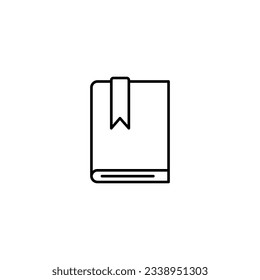 Bookmark on Diary Vector Icon for Shops and Stores. Perfect for web sites, books, stores, shops. Editable stroke in minimalistic outline style