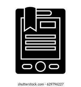 bookmark on tablet icon