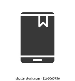 bookmark on tablet or smartphone device screen icon