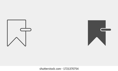 Bookmark outline and filled vector icon sign symbol
