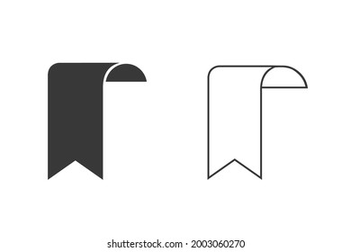 Bookmark outline and filled vector icon set sign symbol