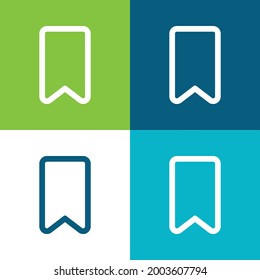 Bookmark Outline Flat four color minimal icon set
