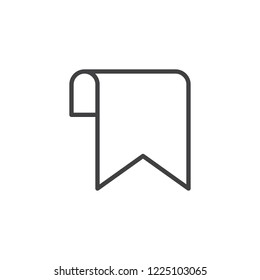 Bookmark outline icon. linear style sign for mobile concept and web design. Tag flag simple line vector icon. Symbol, logo illustration. Pixel perfect vector graphics