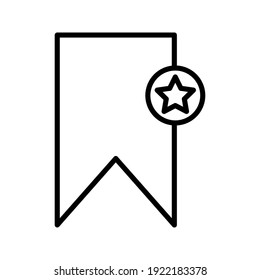Icono de esquema de marcador. signo de estilo lineal para concepto móvil y diseño web. Icono de vector de línea simple de etiqueta de estrella. Símbolo, ilustración del logotipo. Gráficos vectoriales perfectos para píxeles
