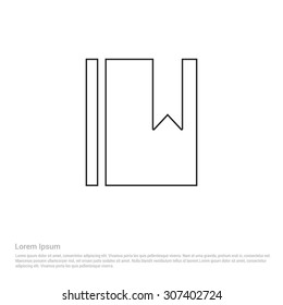 Bookmark Outline Icon - Vector Illustration - Flat pictogram icon